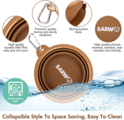 Portable Collapsible Dog Bowl with Suction Base - Silicone, 350ml, Ideal for Travel & Outdoor