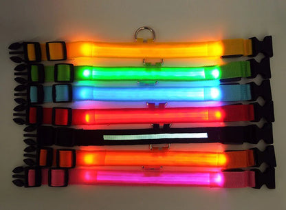 Adjustable LED Dog Collar - Waterproof Flashing Safety Glow