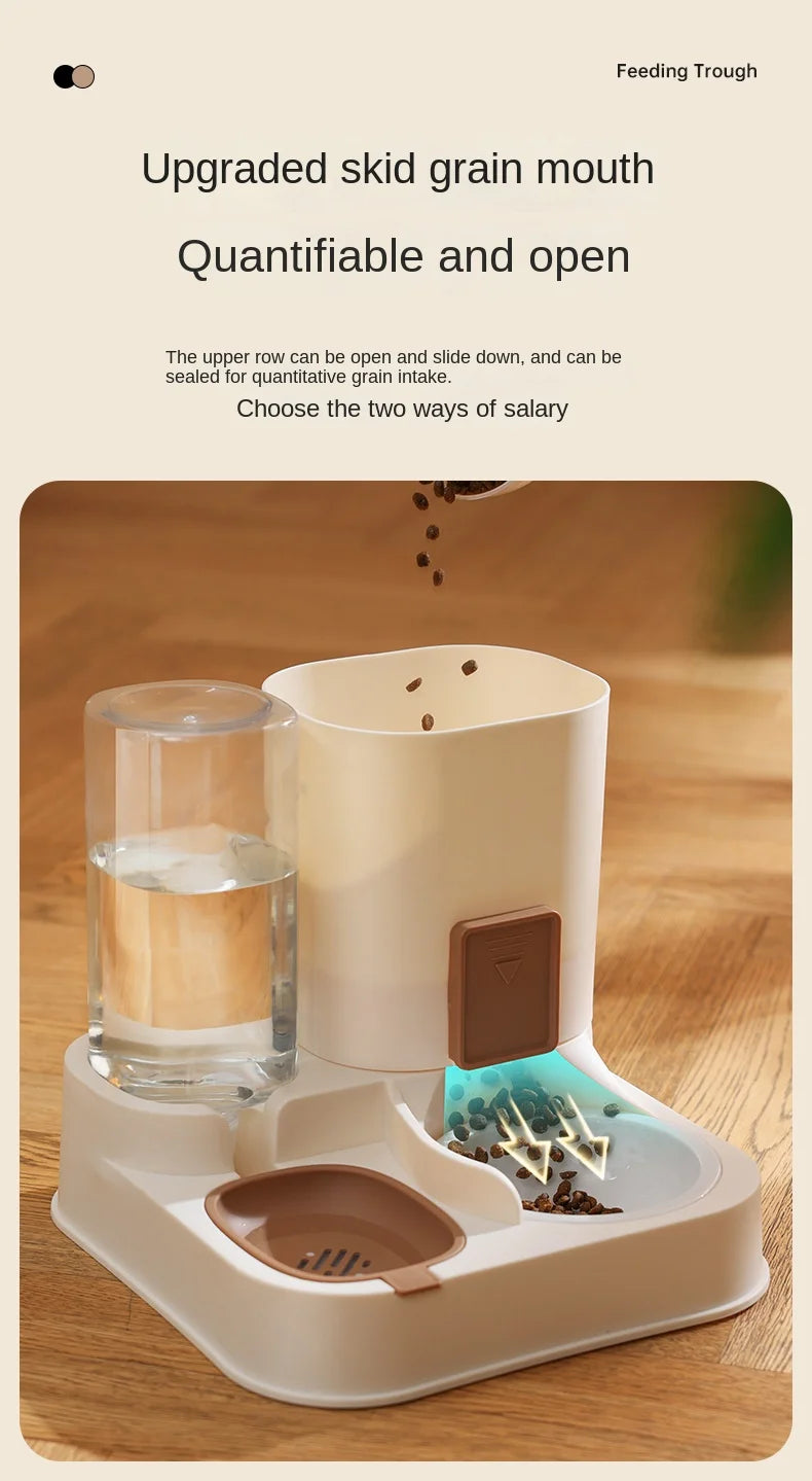 Automatic Cat Water & Food Dispenser – Large Capacity Pet Feeder with Dry-Wet Separation and Spill-Proof Design