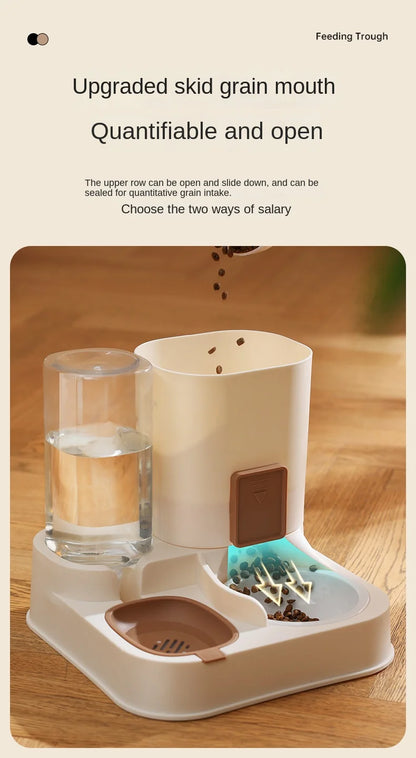 Automatic Cat Water & Food Dispenser – Large Capacity Pet Feeder with Dry-Wet Separation and Spill-Proof Design