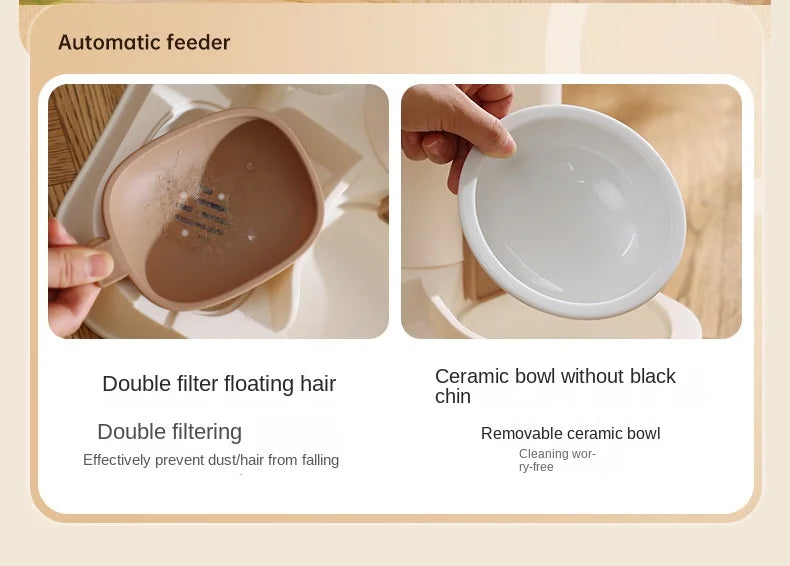 Automatic Cat Water & Food Dispenser – Large Capacity Pet Feeder with Dry-Wet Separation and Spill-Proof Design