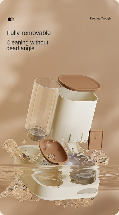 Automatic Cat Water & Food Dispenser – Large Capacity Pet Feeder with Dry-Wet Separation and Spill-Proof Design