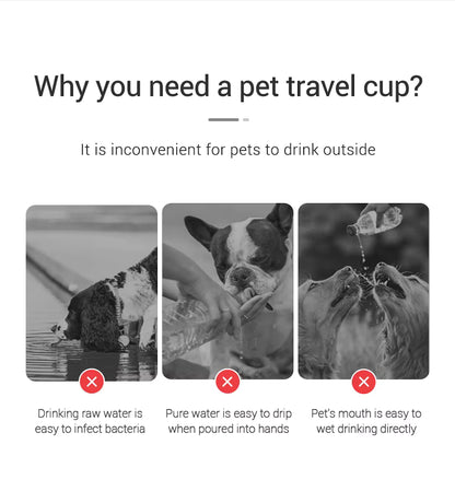 Portable Pet Water Bottle with Drinking Bowl – Leakproof for Dogs & Cats