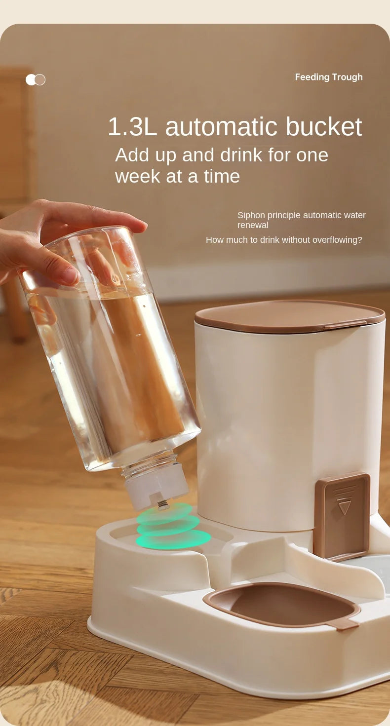 Automatic Cat Water & Food Dispenser – Large Capacity Pet Feeder with Dry-Wet Separation and Spill-Proof Design