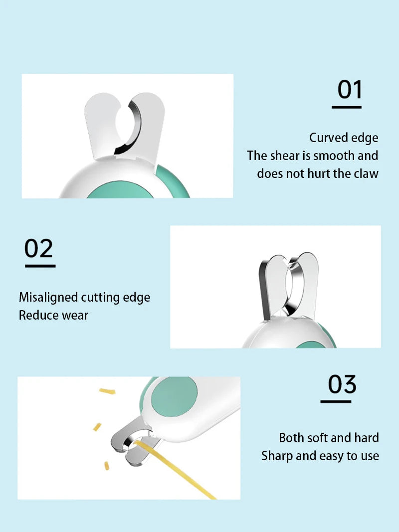 LED Pet Nail Clippers for Dogs & Cats – Professional Dog Nail Trimmer with Safety Lock, Stainless Steel Pet Claw Cutter, Puppy & Kitten Grooming Tool