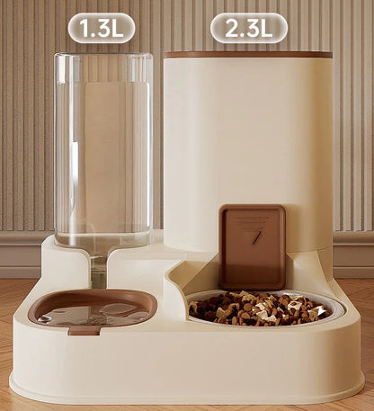 Automatic Cat Water & Food Dispenser – Large Capacity Pet Feeder with Dry-Wet Separation and Spill-Proof Design