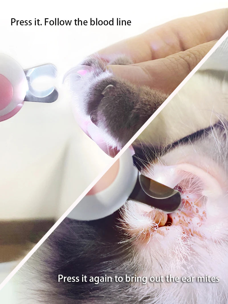 LED Pet Nail Clippers for Dogs & Cats – Professional Dog Nail Trimmer with Safety Lock, Stainless Steel Pet Claw Cutter, Puppy & Kitten Grooming Tool