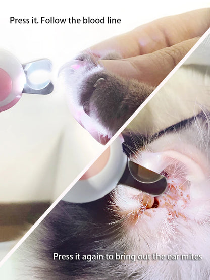 LED Pet Nail Clippers for Dogs & Cats – Professional Dog Nail Trimmer with Safety Lock, Stainless Steel Pet Claw Cutter, Puppy & Kitten Grooming Tool