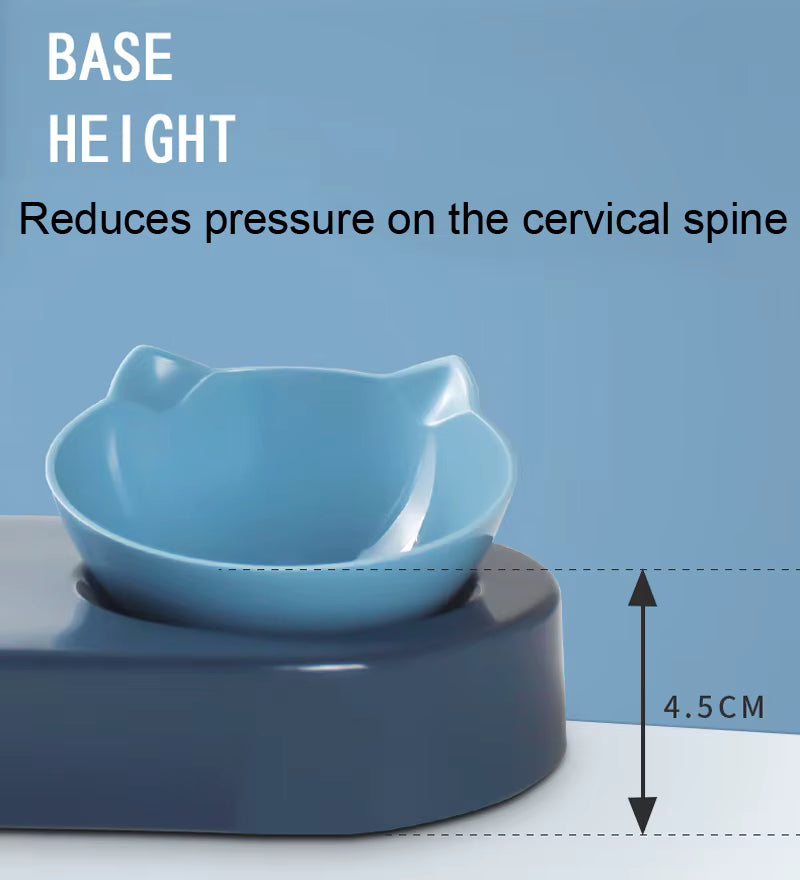 Cat Feeder Bowl with Automatic Water Bottle – Raised Food & Water Dish