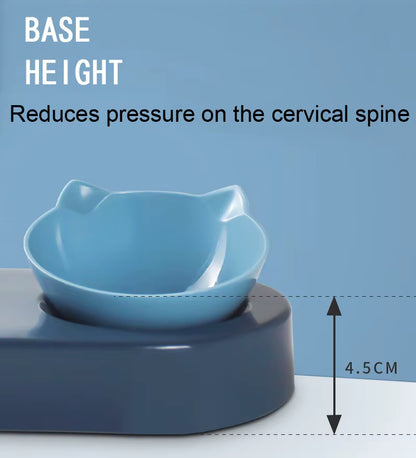 Cat Feeder Bowl with Automatic Water Bottle – Raised Food & Water Dish