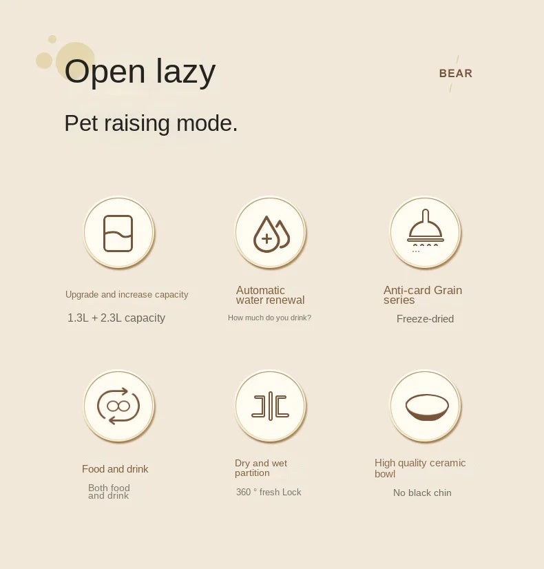 Automatic Cat Water & Food Dispenser – Large Capacity Pet Feeder with Dry-Wet Separation and Spill-Proof Design