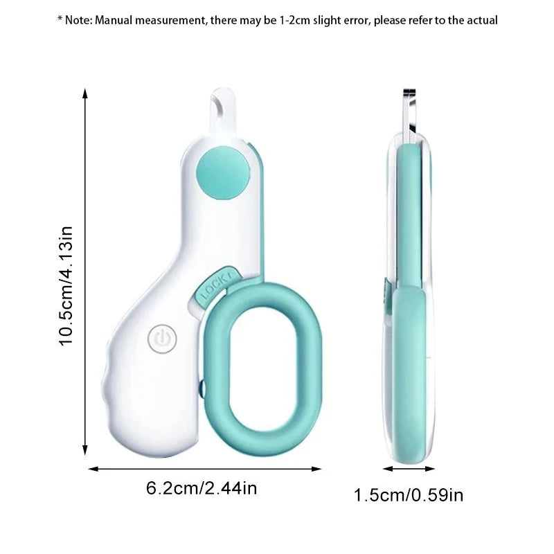 LED Pet Nail Clippers for Dogs & Cats – Professional Dog Nail Trimmer with Safety Lock, Stainless Steel Pet Claw Cutter, Puppy & Kitten Grooming Tool
