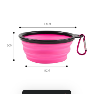 Collapsible Dog Bowl – Portable 350ml Silicone Travel Dish for Food & Water