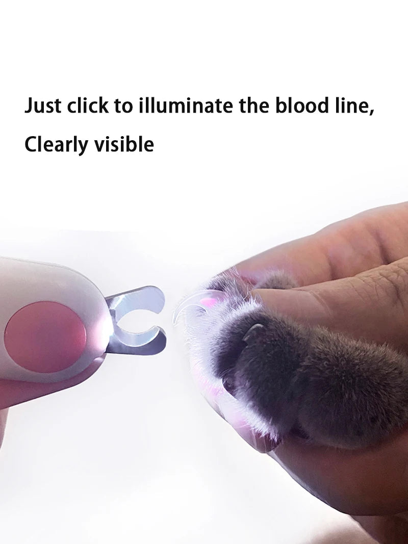 LED Pet Nail Clippers for Dogs & Cats – Professional Dog Nail Trimmer with Safety Lock, Stainless Steel Pet Claw Cutter, Puppy & Kitten Grooming Tool