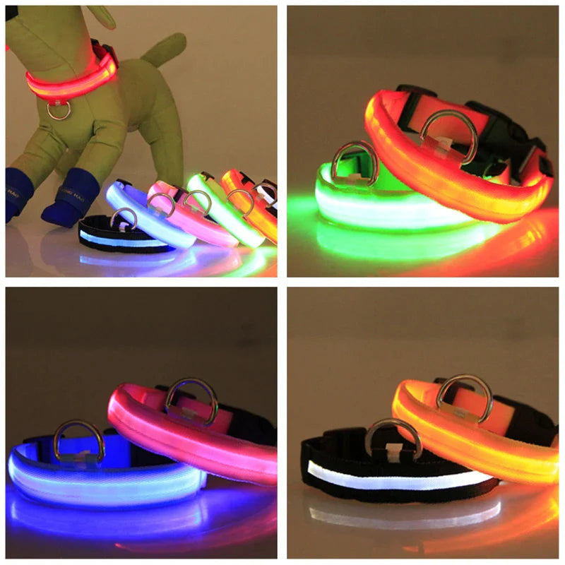 Adjustable LED Dog Collar - Waterproof Flashing Safety Glow