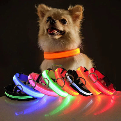 Adjustable LED Dog Collar - Waterproof Flashing Safety Glow